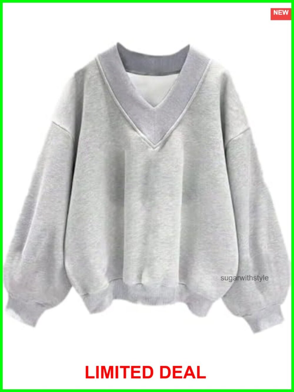 Women USA Graphic V Neck Drop Shoulder Long Sleeve Sweatshirt Pullover